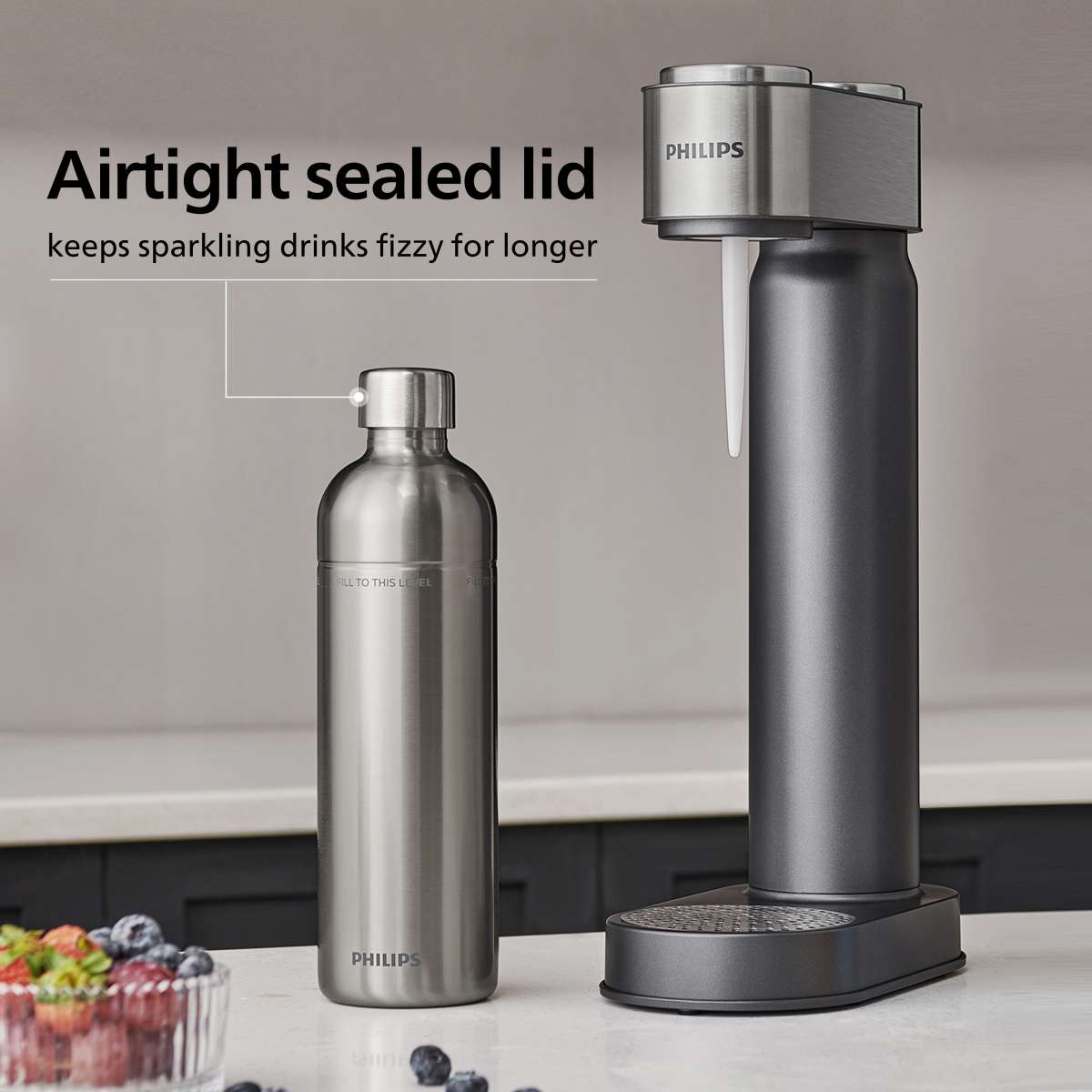 Philips Wassersprudler Flasche, Metallic | Flaschen
